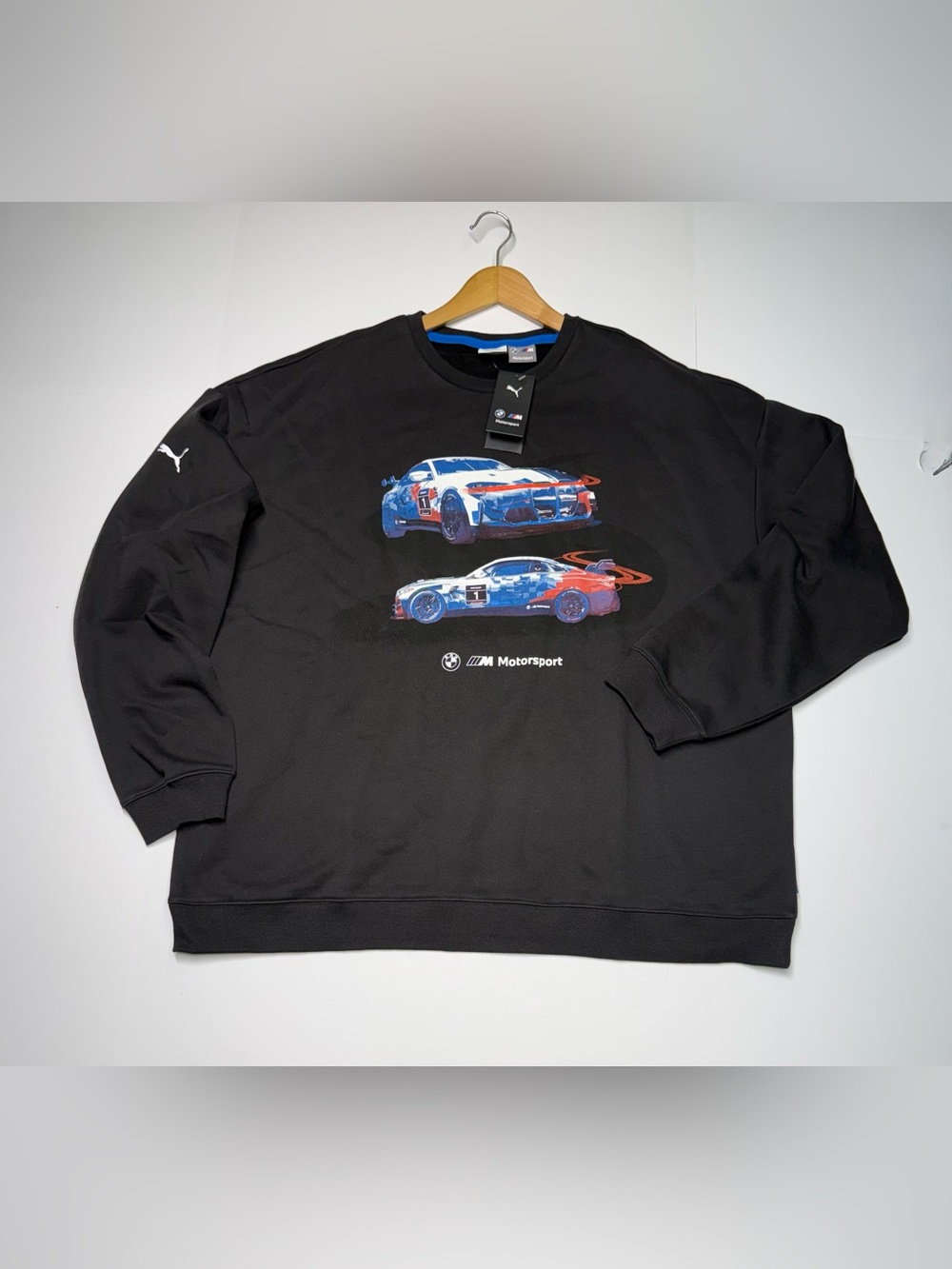 Puma BMW Motorsport MMS Graphic Sweatshirt Men’s XL  632593 01 Black NWT